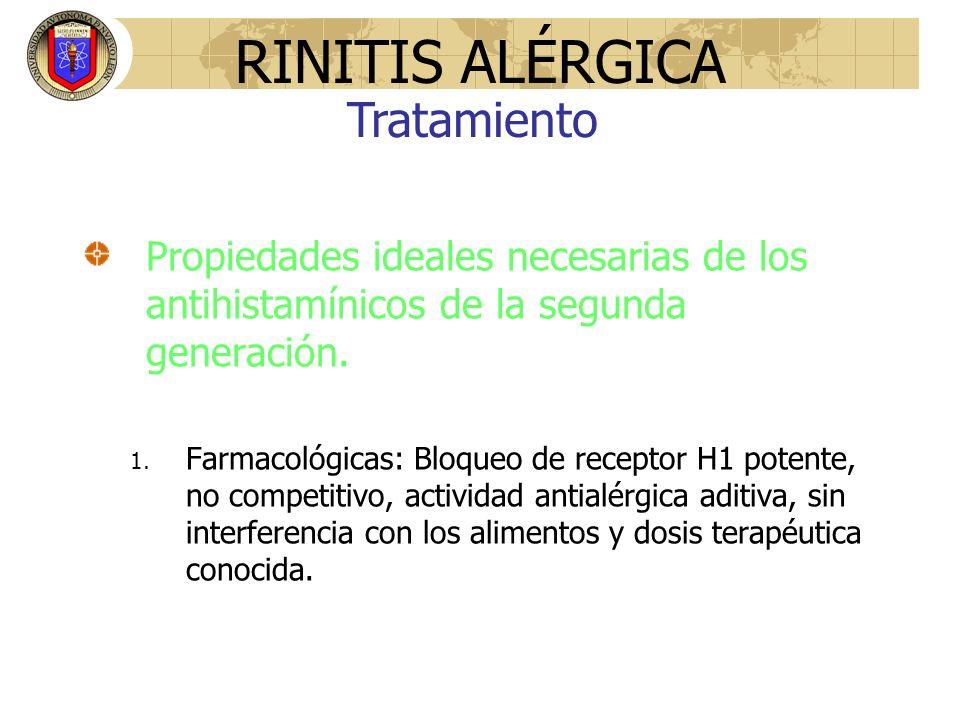 Tratamiento farmacologico de la rinitis alergica